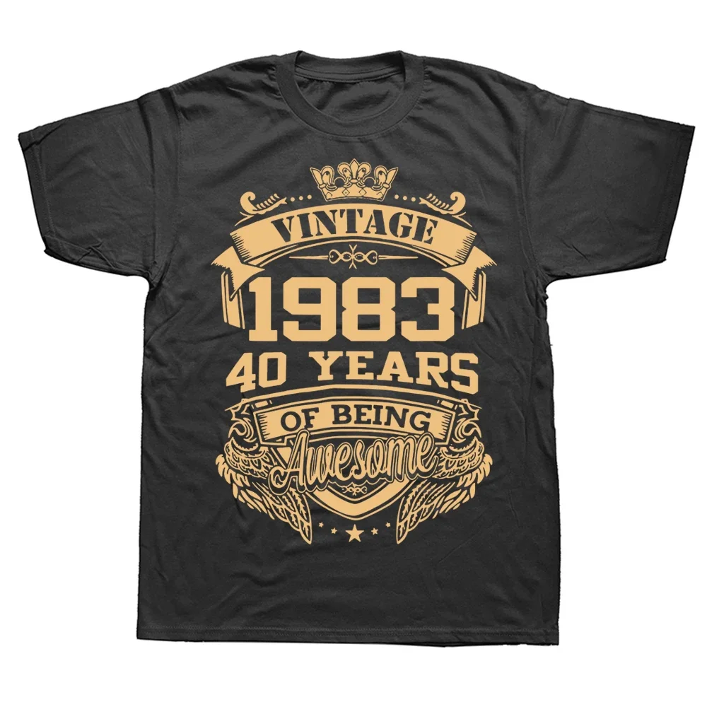 

Новинка 1983, удивительные винтажные футболки 40 лет, летняя футболка с коротким рукавом, мужская одежда
