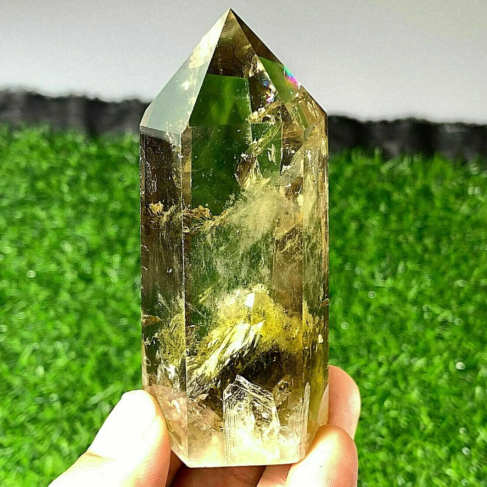 

Natural Smoky Citrine Quartz Obelisk Crystal Wand Point Healing