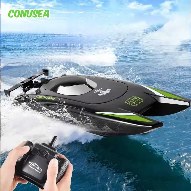 Bateau RC télécommandé double moteur 25 km/h - 2 couleurs