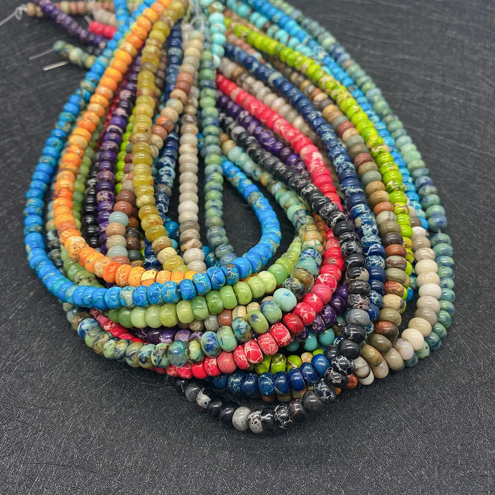 

Natural Sea Sediment Stone Beads Jewelry Making DIY Necklace Bracelets Abacus Bead Shape Beaded Imperial Stone Charms Accessory