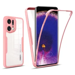 360° Full Protection Shockproof Soft Clear Phone Case Cover for Realme C25 C25S (Pink)
