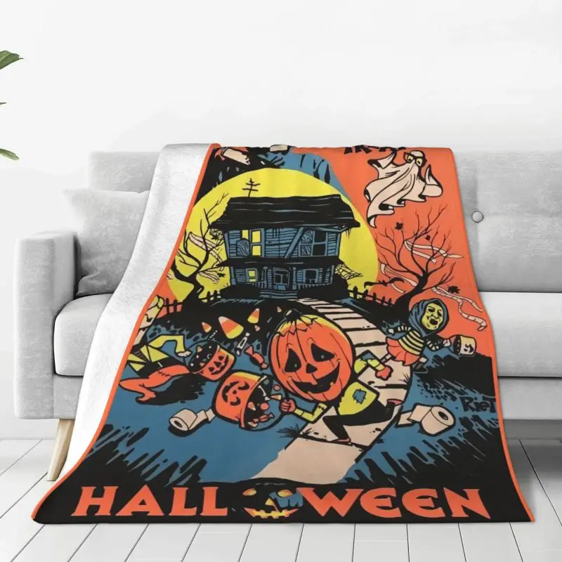 

Одеяла для Хэллоуина, кошмар, улица, теплые фланелевые одеяла в стиле фильма «ужасы», «Sam», «трюк р-лакомство», одеяло для кровати, Дорожный Коврик
