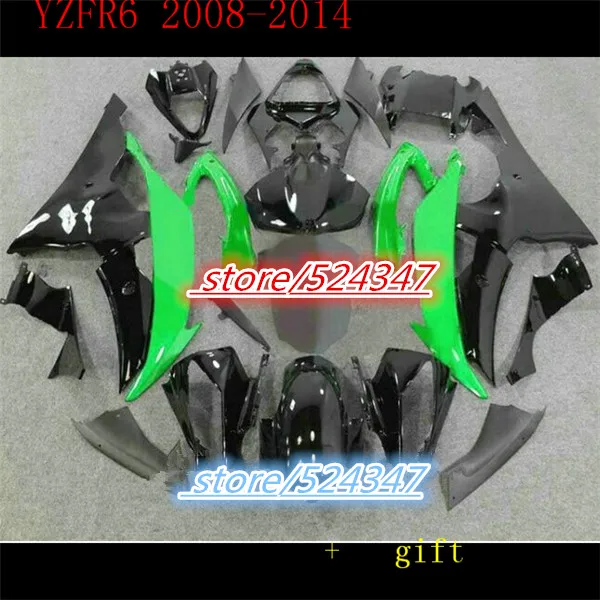 

Nn-Fairing kit for YZFR6 08 09 10 11 12 13 14 YZF R6 2008 2014 YZF600 Black green Fairings Motorcycle Accessories & Parts