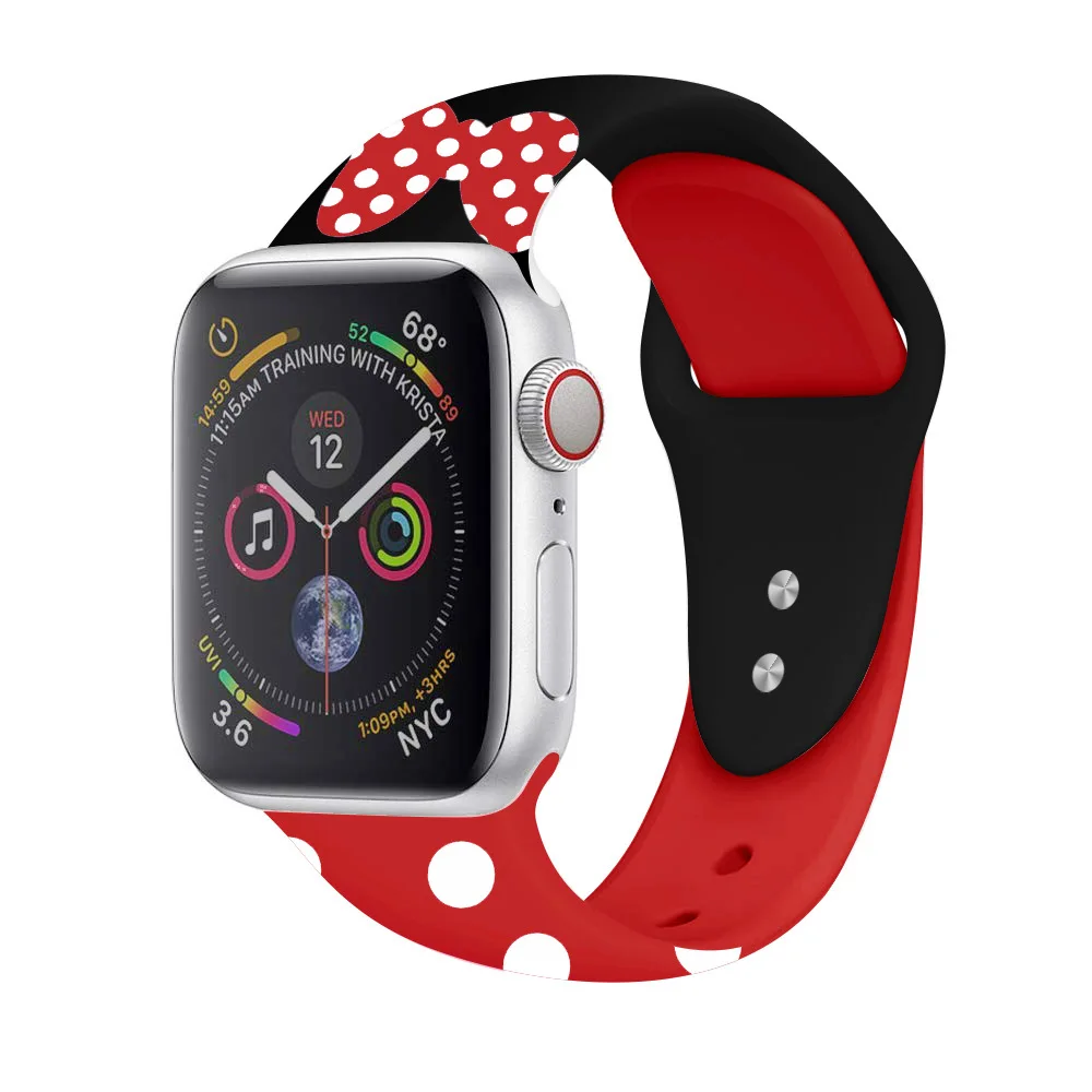 Apple Watch用ミッキーミニーマウスの交換用ストラップ,iwatch 44mm  