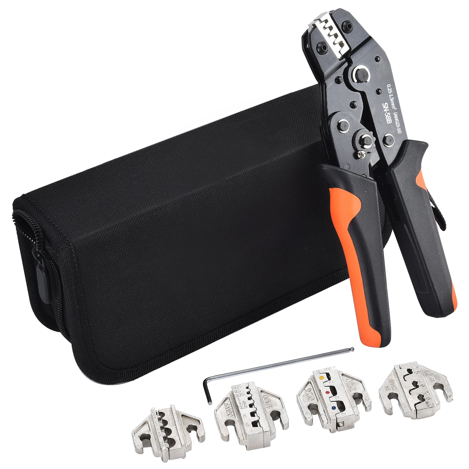 SN-58B Crimping Pliers Kit Quick Jaw Replacement For Tab 2.8/4.8/6.3/Tube/Photovoltaic/Insuated/Dupont Terminals Electrical Tool