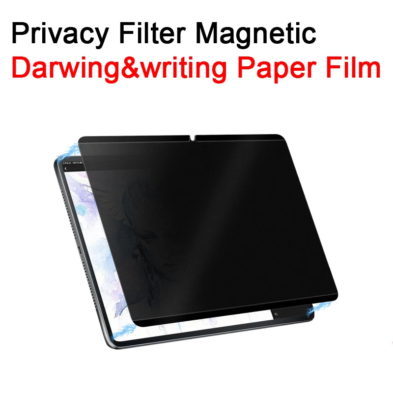 

Magnetic Anti-Spy Screen Protector For iPad 10.2 Mini 6 Pro 12.9 11 Air 1/2/3/4/5 10.9 inch Removable Paper Drawing Privacy Film