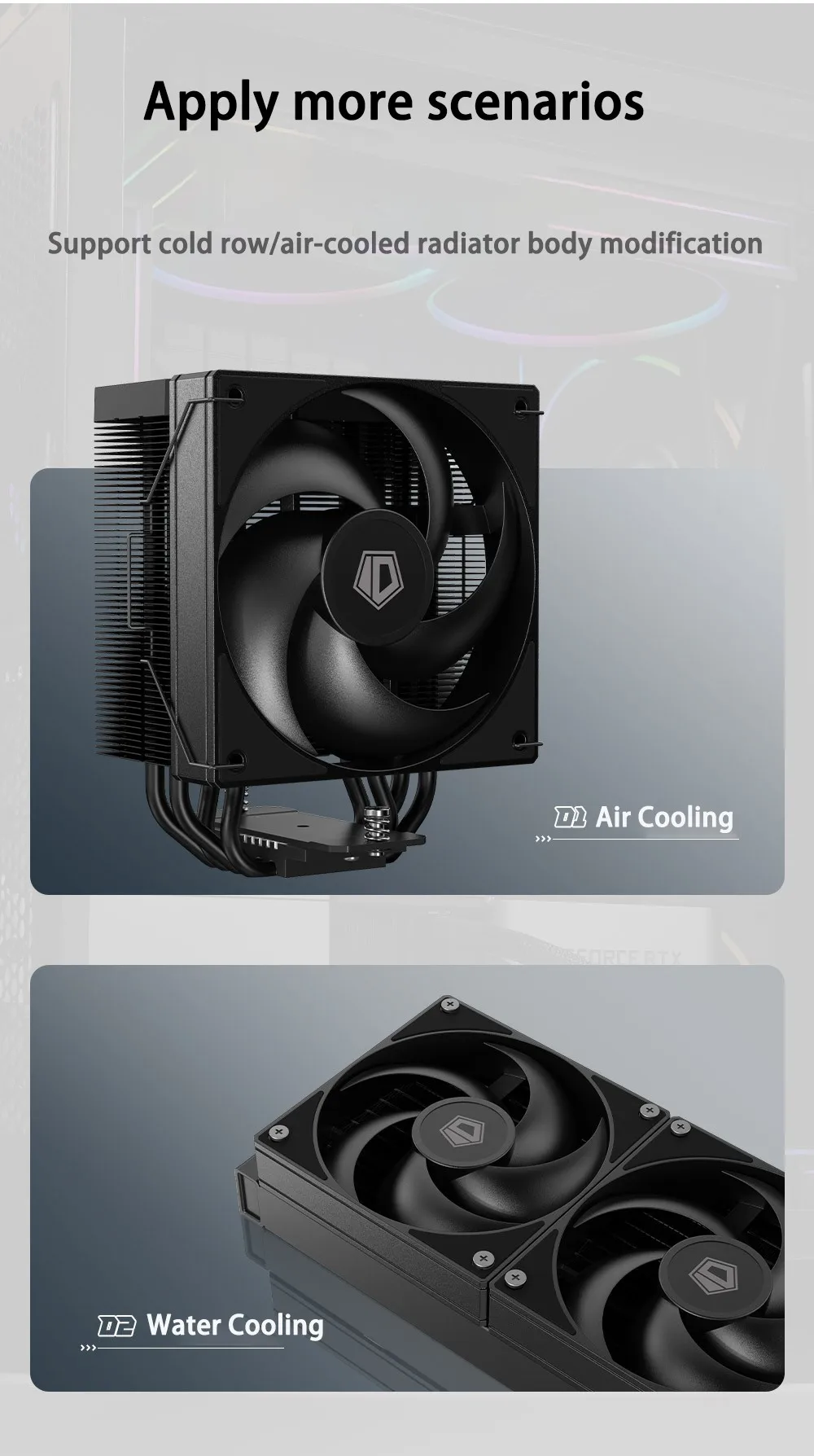 ID-COOLING AS-120 Computer Case Fan 120mm  4PIN PWM Fan Low Noise Cooling Fan Ap