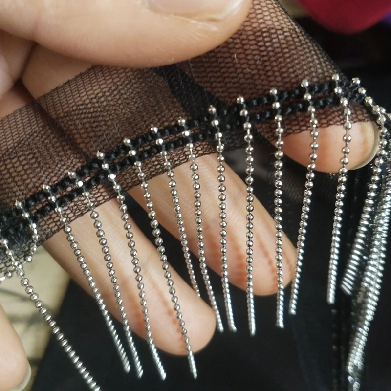 드리 워진 금속 체인 페르시 레이스 수제 술 트림 DIY 청바지 가방 신발 및 모자 장식