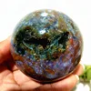 Natural Stone Pretty Ocean Jasper sphere Meditation Spirit Exorcism Feng Shui Crystal Ball Home Room Decoration Reiki Healing 4