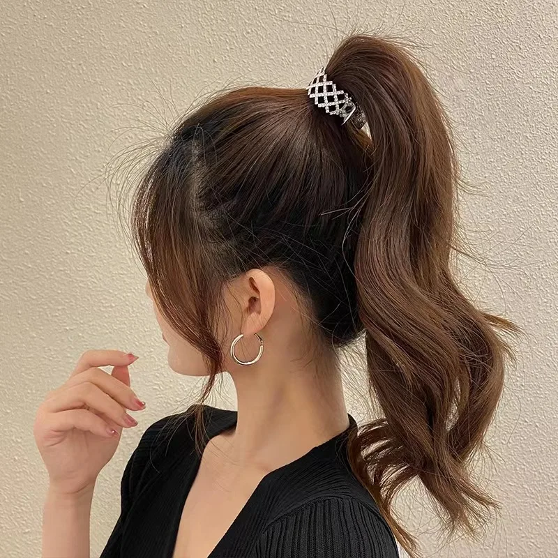 

High Pony Tail Claw Clip Fixed Artifact Hair Clip High-End Headwear Anti-Sagging Hair Metal Small Clip Hair Accessories