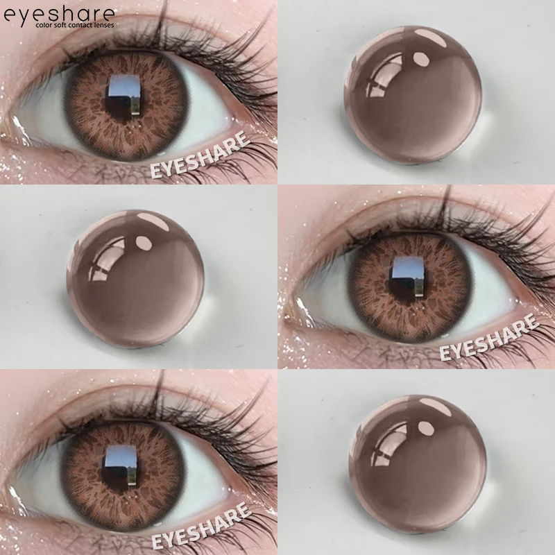 EYESHARE Beauty Brown Color Contact Lenses - 2pcs Enhanced Eye Aesthetic Lenses