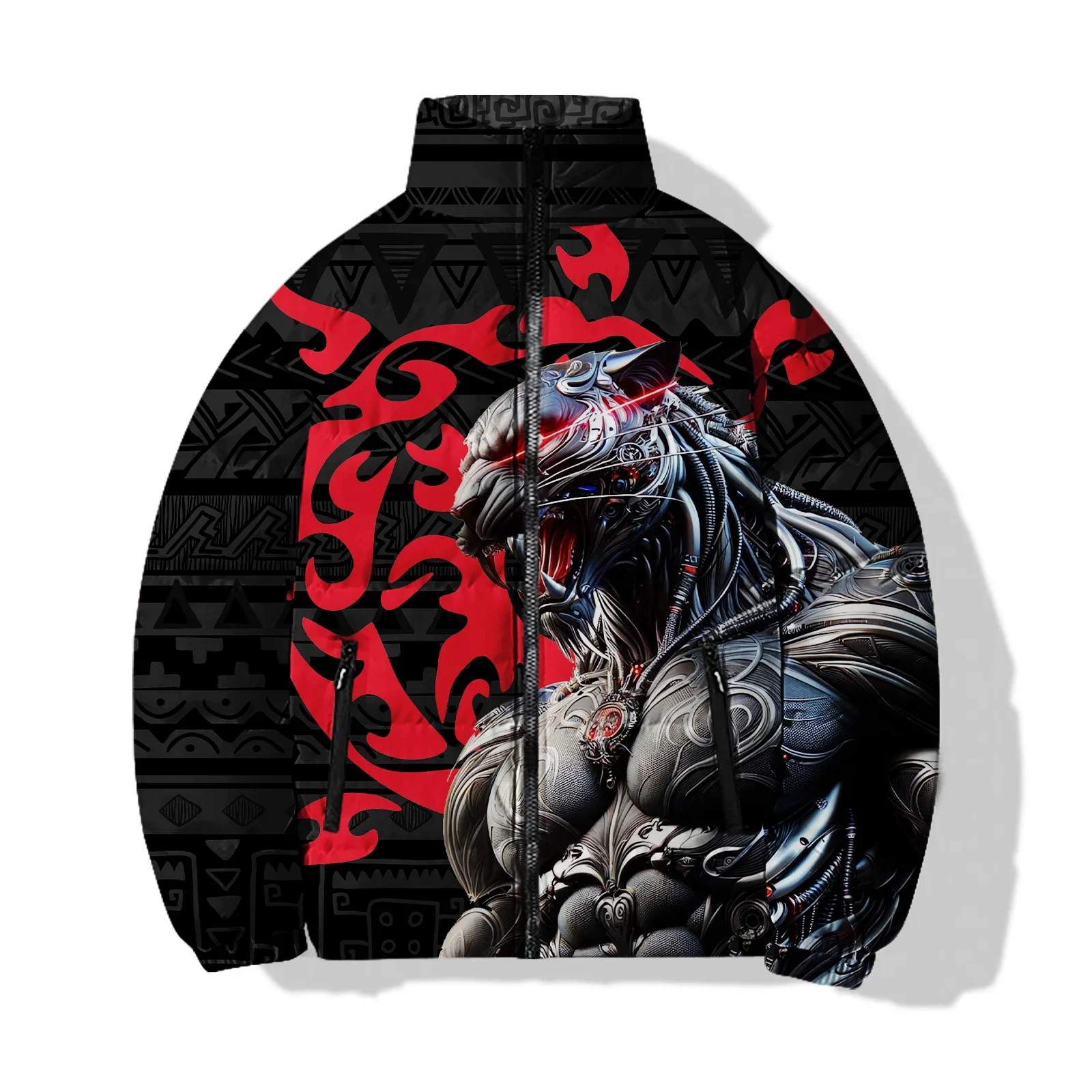 thumbnail image 1 of Abrigos de invierno para hombre con estampado de guerreros animales elegantes Chaquetas para hombre cómodas y cálidas Abrigo deportivo de ocio moderno y versátil para hombre, 1 of 5