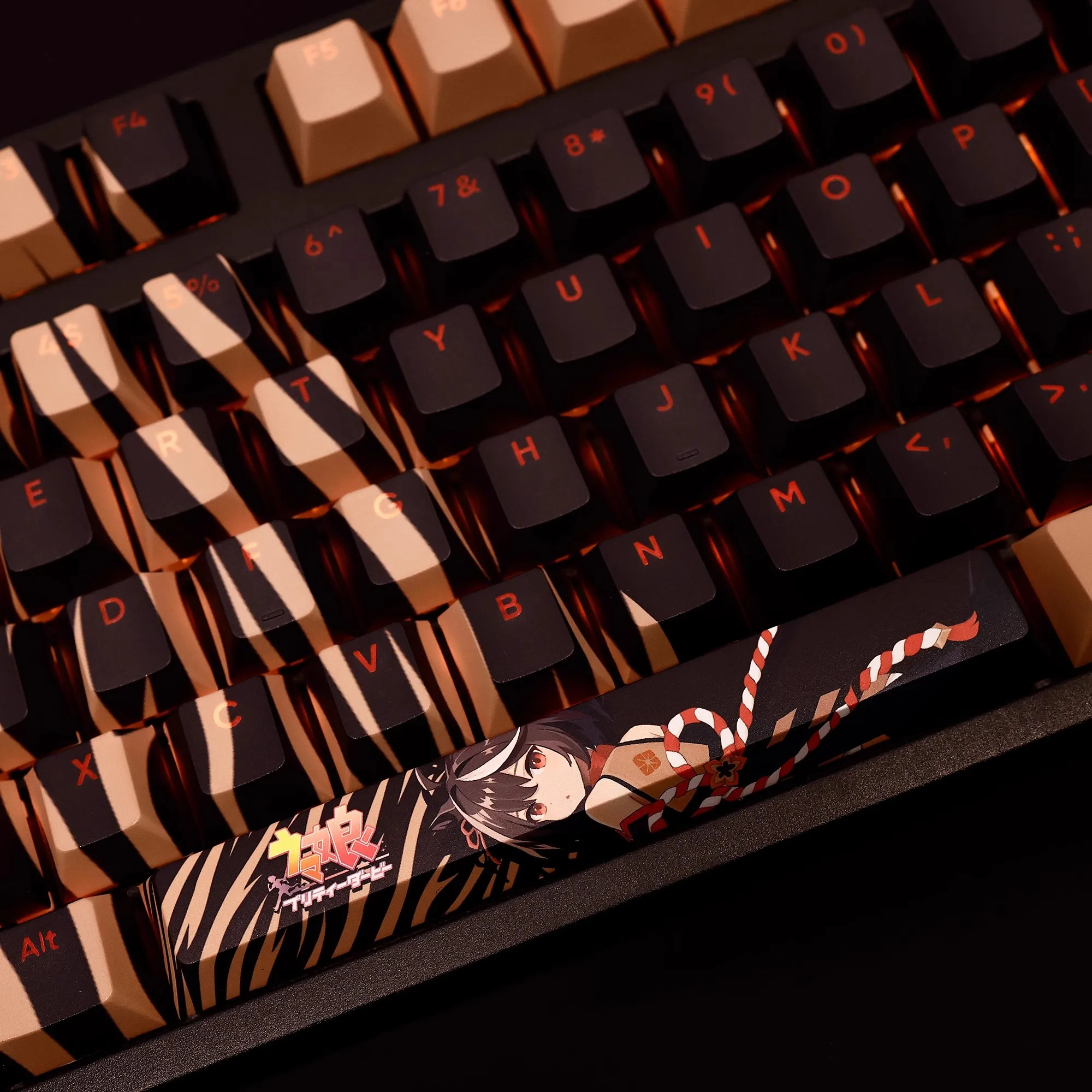 Anime Gaming Keycaps Grupo Pretty Derby Kitasan Preto Pbt Tintura Subbed Backlit Ansi 61 87 104 108 Chaves - Imagem 5