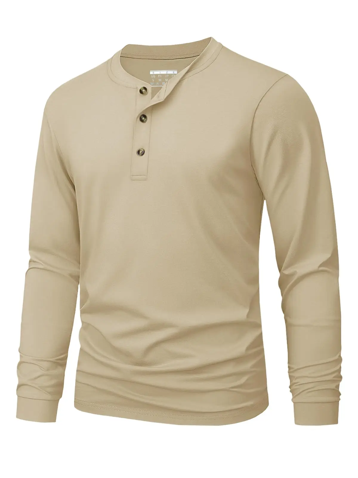 Enzo Moretti Haut Thermique Pour Hommes T-shirt à Manches Longues Henley En Coton Riche En Tricot Gaufré Travail Décontracté Marron