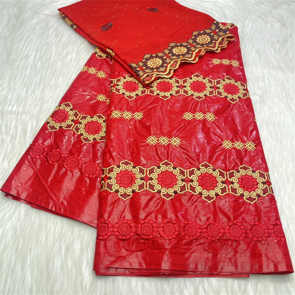 Luxury French Net Lace Fabric High Quality embroidey African Nigerian Bazin Brode Fabric For Women Wedding 5+2Yards/Lot