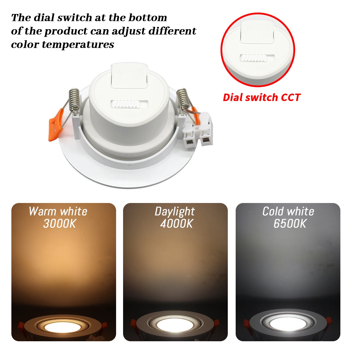 รูปสินค้า LED สปอตไลท์ปรับสีได้ 3 โทน 7W สำหรับเพดาน