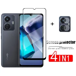 Vivo T1 Tempered Glass HD Screen Protector for 2 Glass and 2 Lens (VivoT1Snapdragon680)