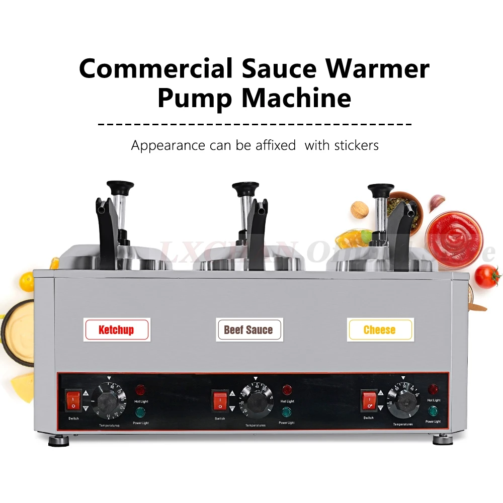 LXCHAN-SW3-Commercial-Sauce-Warmer-with-Pump-30-85-C3-Cylinder-Sauce ...