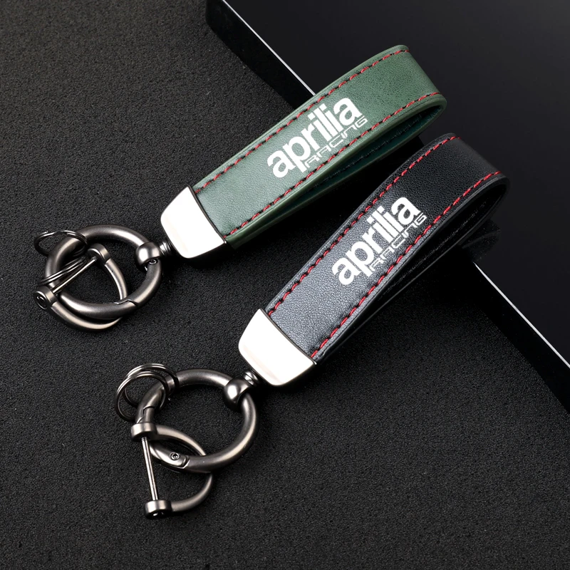 Premium material leather motorcycle key ring chain for Aprilia Racing GPR RSV4 RS125 RS250 with logo car Accessories