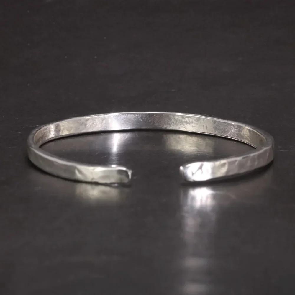 Bangle Bracelet 925 Sterling Silver Hammered Cuff Bangles Handmade