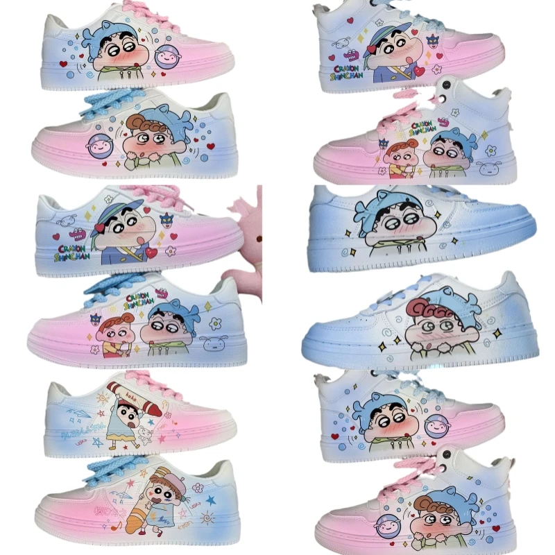 

Crayon Shinchan High Low Trend Breathable Casual Sneakers Anime Kawaii Cute Girl Heart Fashionable and Versatile Casual Sneakers