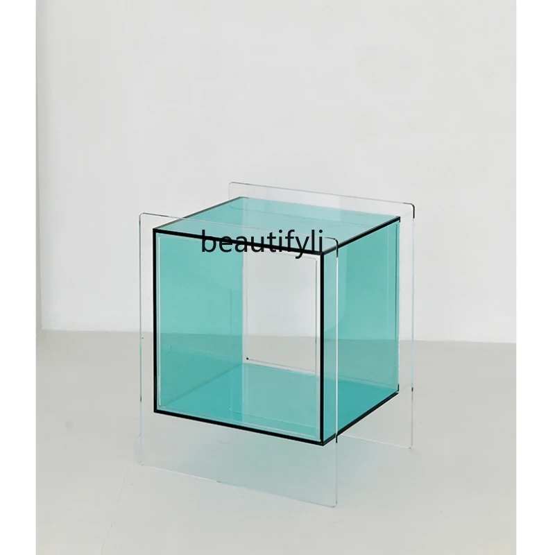 

yj Acrylic Bedside Table Side Table Nordic Light Luxury Sofa Side Cabinet Transparent Locker
