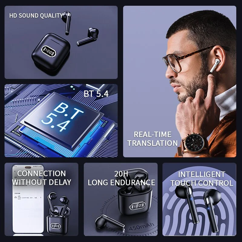 AI Intelligent voiceTranslation Earphones In real time Online Translator 143Language Noise Reduction In Ear Translation EarBurds translator earbuds,voice translator,language translator,translator earphones,translation headset