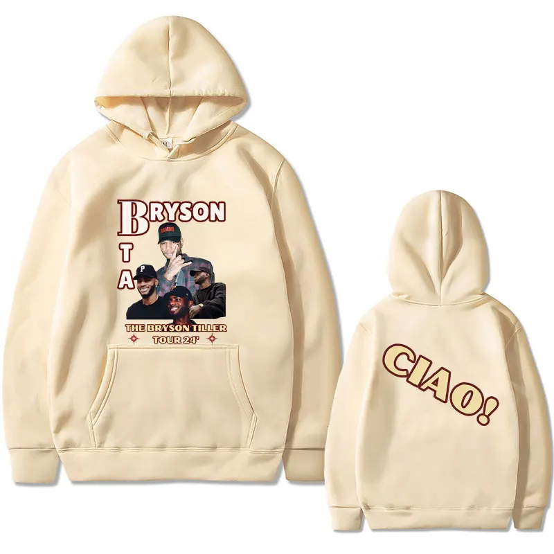Rapper Bryson Tiller Graphic Hoodie Men Hip Hop Oversized Pullover The Bryson Tiller World Tour Hoodies Male Fashion Streetwear