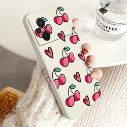 Cherry Blossom Print Matte Silicone TPU Soft Phone Case for Poco F3 (White - SY1242)