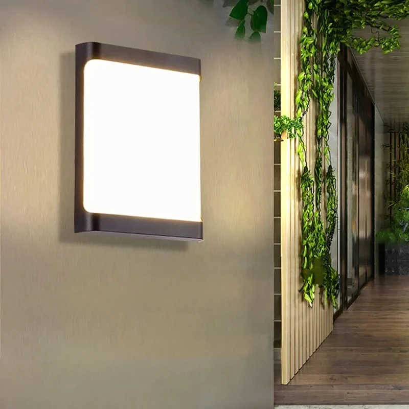 Lâmpada de parede exterior LED moderno, impermeável IP65 Sconce, iluminação, luminária, brilho, jardim, corredor, varanda, entrada