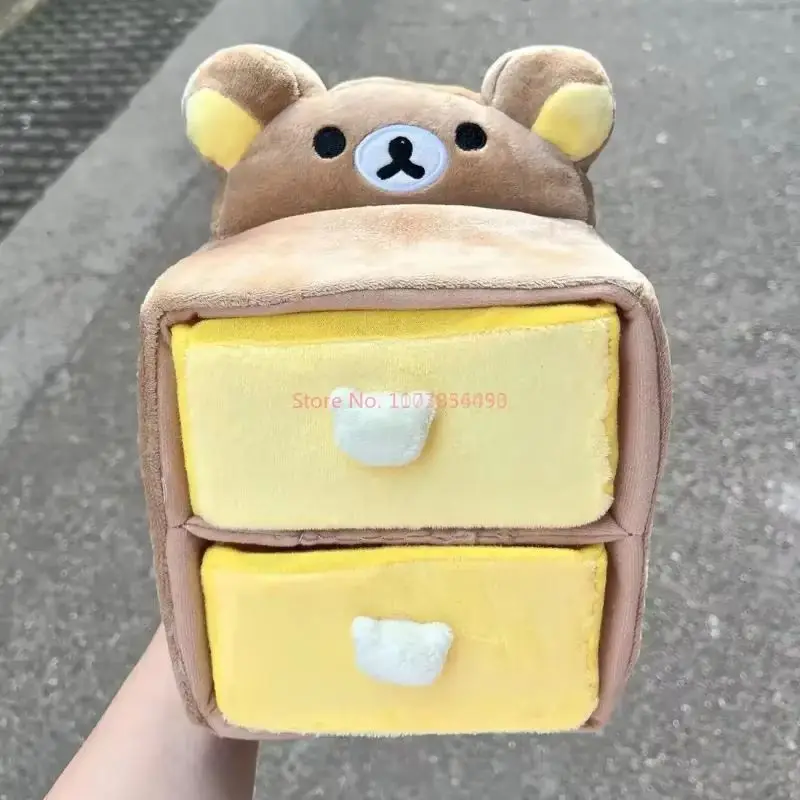 Kawaii Cartoon Relaxed Bear Wardrobe/Drawer/Compartment Box Rilakkuma Fun Stationery Ornaments Desktop Storage Girlfriend Gift desktop storage box stationery storage box desktop storage kit storage drawer boxes
