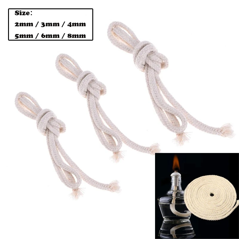 Round Cotton Wick Burner 5M long Kerosene Alcohol lamp Torch Oil Wine Bottle Accessory