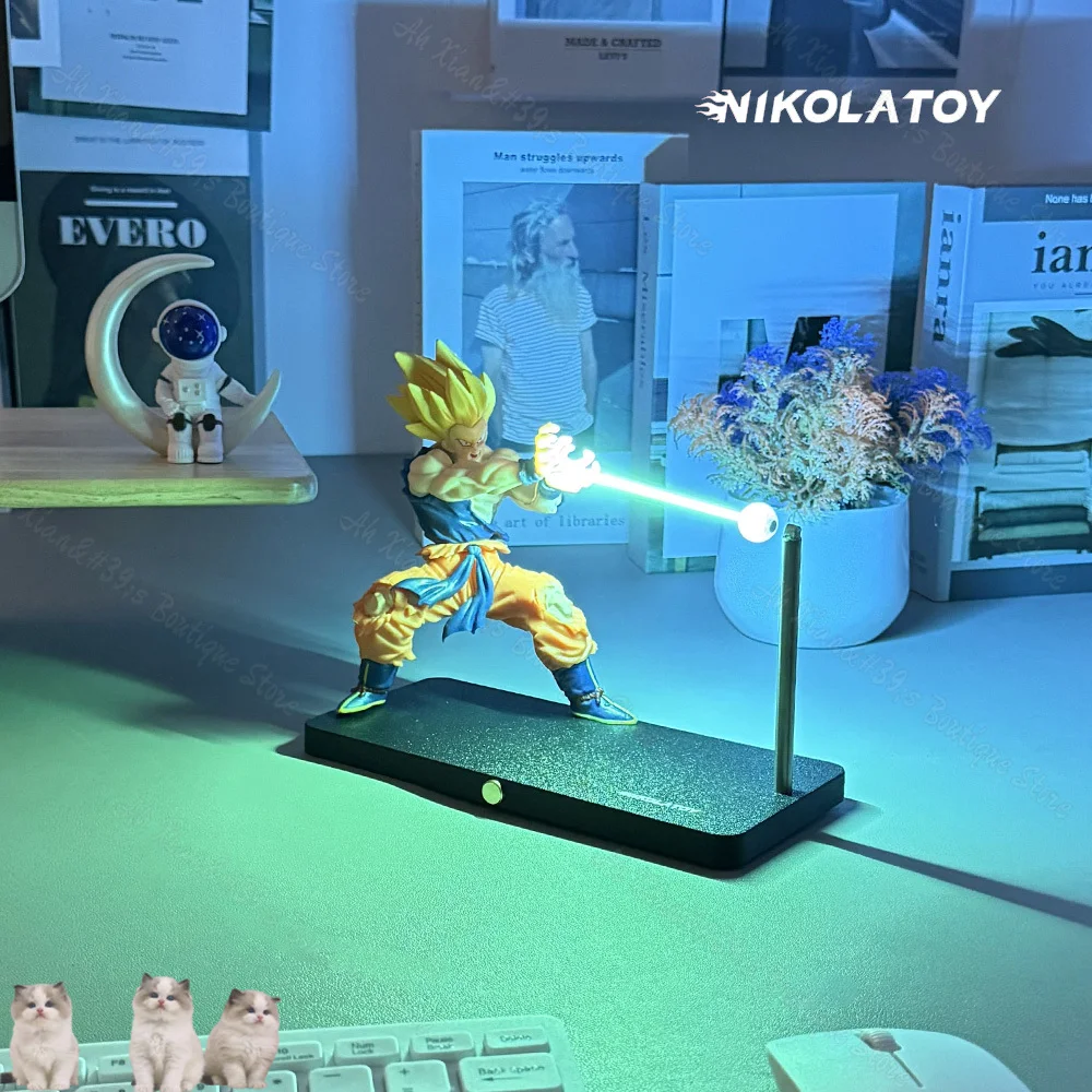 재고 있음 NikolaToy 드래곤 볼 카카 롯토 손오공 카메하메하 웨이브 마그네틱 라이트 램프 모델 장식 애니메이션 주변 장치 장난감  선물-Freehip.co.kr