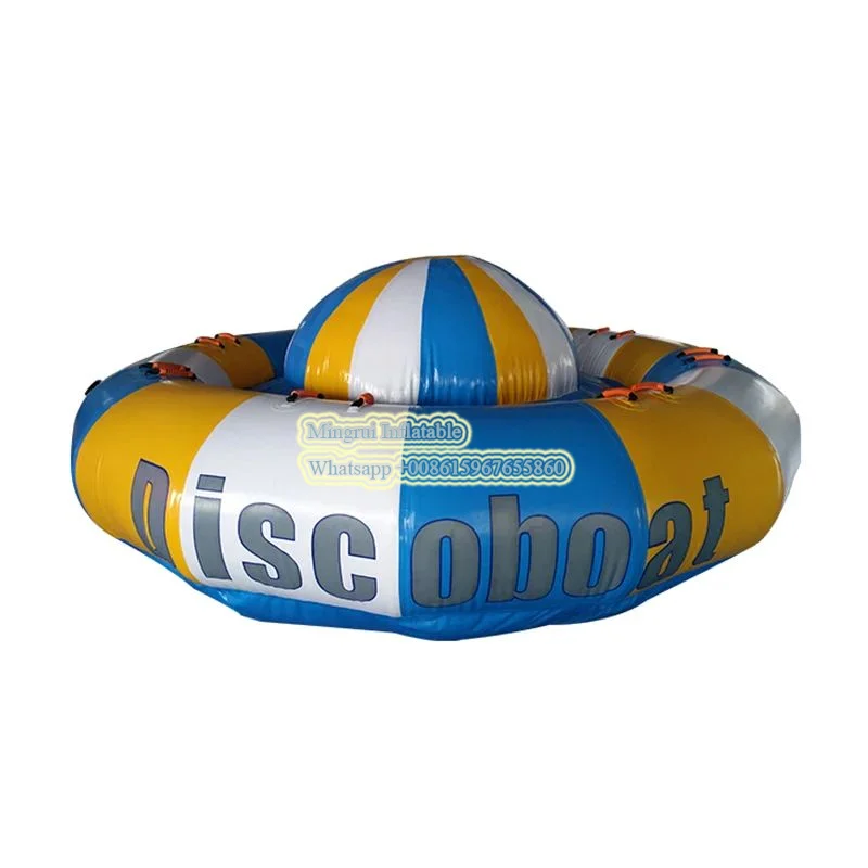 

PVC Inflatable UFO Toy for Sale, Crazy UFO, Towing Disco Rotating Gyro Boat, Water Toy