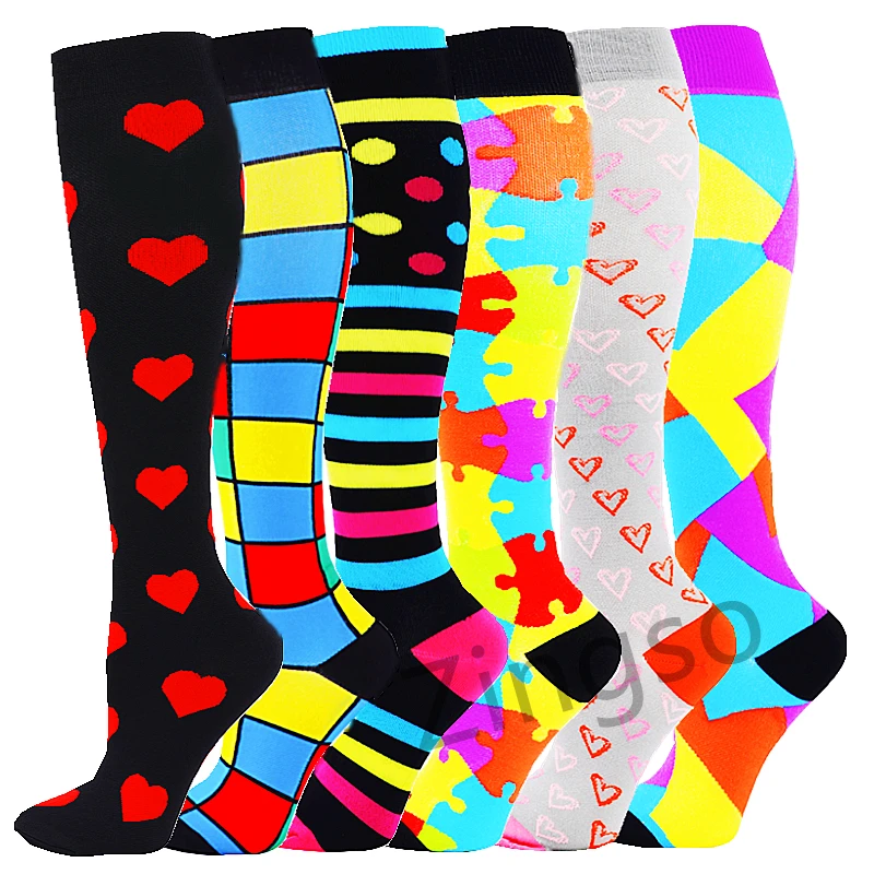 

Compression Socks Running Sports Socks Knee High for Travel Pregnant Edema Anti Fatigue Pain Relief Nurse Compression Stocking