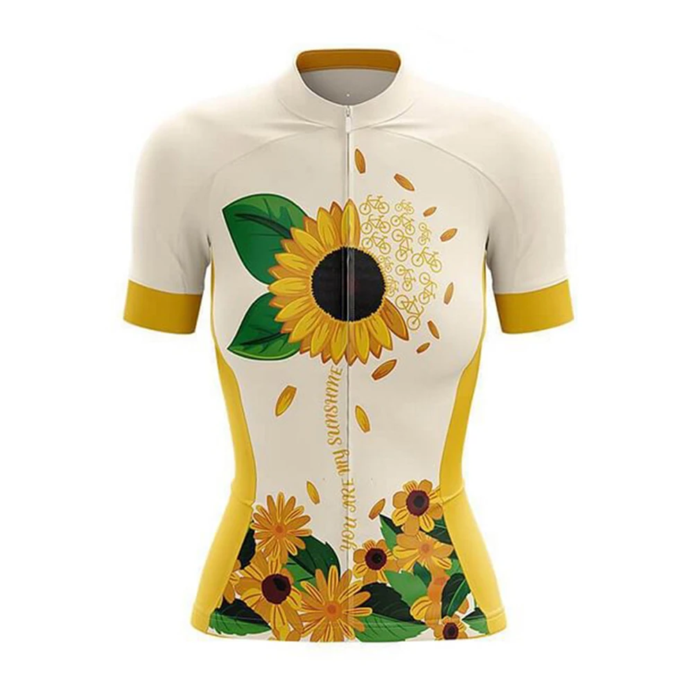 

Cycling Sunshine Women Cycling Jersey Short Sleeve Bike Shirt Bicycle Wear Mountain Road Clothes Cycle Racing MTB Clothing