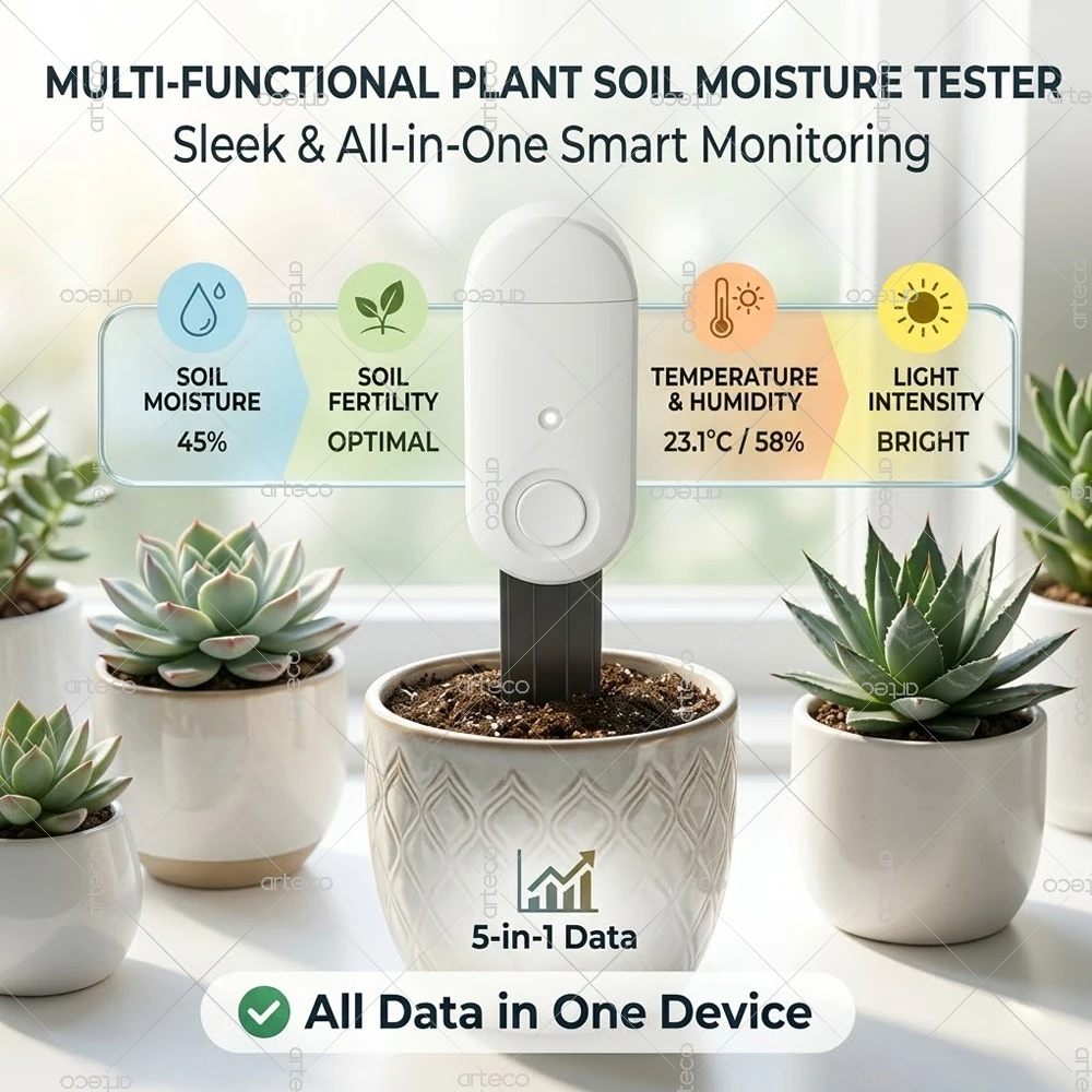 Zigbee 토양 테스터 4-in-1 5-in-1 수분 측정기 Tuya Smart Life Z2M 자동화용 온도 습도 조명 비옥도 센서