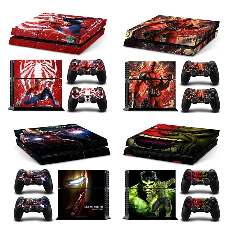 

Anime Spiderman Vinyl Decal Skin For PS4 Console Cover For PS4 Console Skin Stickers+2Pcs Controle Protective Skins Accessories