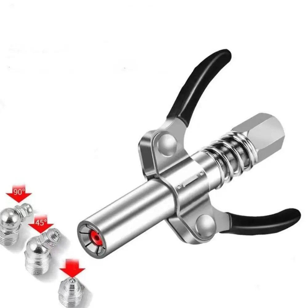 Professional 12000 PSI Grease Coupler Quick Release Dual Handle Grease Nozzle High Pressure Oil Pump Industrial Use