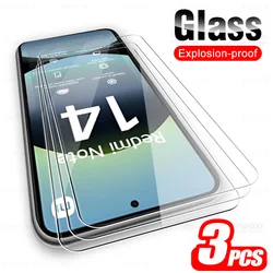 3 - Pack Full Coverage Tempered Glass Screen Protector Film for RedmiNote14 4G (3 Pieces)
