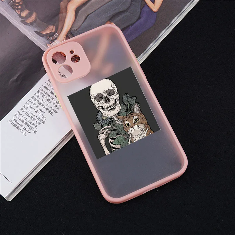 Black Skeleton Pattern Silicone Phone Case with Durable Back Cover