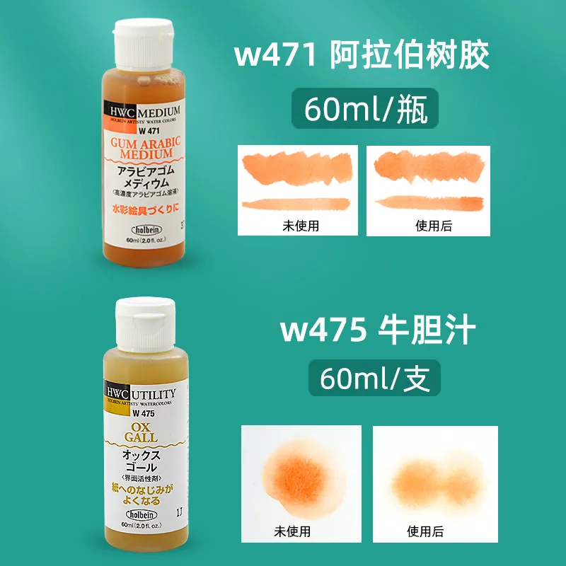Holbein Japan Watercolor Medium/Gum Arabic Medium/Masking Ink/Multi Sizing/Iridescent Medium/OX Gall Art Supplies