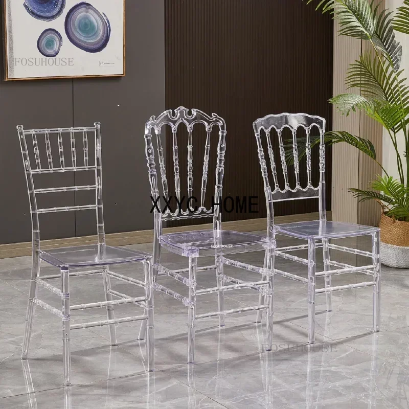 Home Transparent Dining Chair Hotel Crystal Chair Commercial Furniture Outdoor Wedding Banquet Lounge Chairs For Events