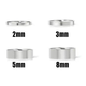 High Polished 2mm 3mm 5mm 8mm Engagement Band Rings For Women New Trendy 316l Stainless Steel Waterproof Jewelry 1