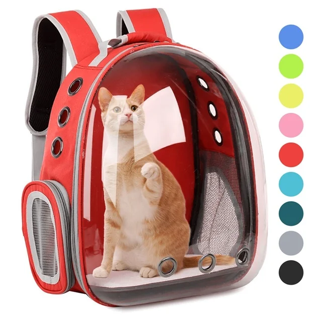 

Cat Backpack Space Capsule Pets Bag Breathable Portable Transparent Pet Carriers Bag Puppy Dog Transport Shoulders Bag