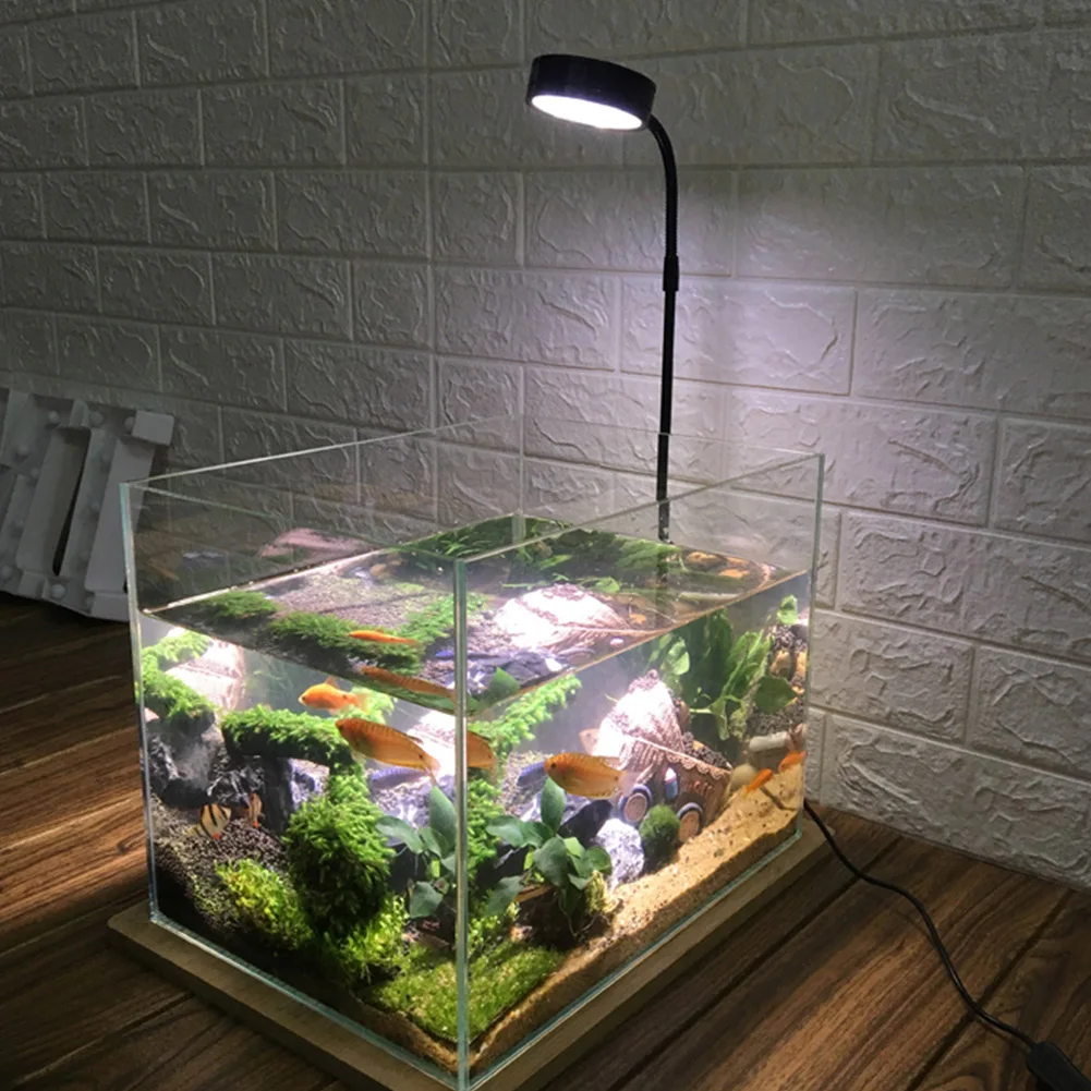 Aquarium Plant Fill Lamp 10W Miniature Landscape with Wood Board Fish Tank Succulent Potted LED Light Waterproof Heat Insulation