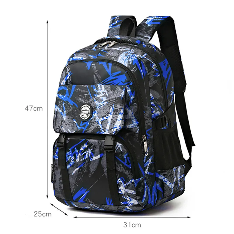 middle school bag for a boy cool camouflage backpack with many pockets waterproof large capacity School backpacks for teenagers 4