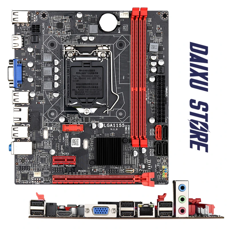 B75M Computer Motherboard LGA1155 With SATA Cable Supports Core I3 I5 ...