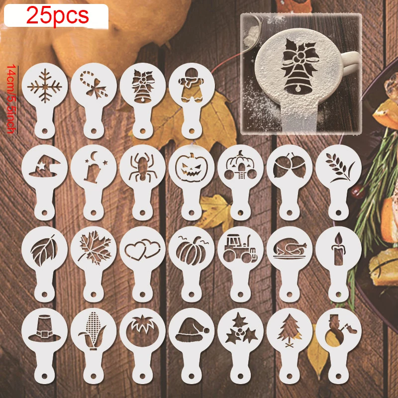 Kaffeeform Vorlage Weihnachten Serie Schablone Kuchen Scrapbooking Vorlage Geburtstag Festival Party Feier DIY Dekoration – Detail 8