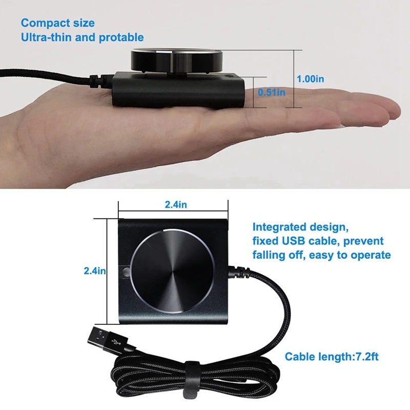USB 볼륨 컨트롤 무손실 PC 컴퓨터 스피커, 손잡이 조절기, 원 키 음소거, 내구성 있는 디지털 컨트롤